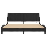 vidaXL Cadru de pat cu lumini LED, negru, 180x200 cm, catifea vidaXL Cadru de pat cu lumini LED, negru, 180x200 cm, catifea