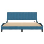 vidaXL Cadru de pat cu lumini LED, albastru, 180x200 cm, catifea