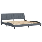 vidaXL Cadru de pat cu lumini LED, gri închis, 200x200 cm, catifea