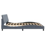 vidaXL Cadru de pat cu lumini LED, gri închis, 200x200 cm, catifea