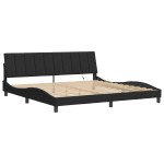 vidaXL Cadru de pat cu lumini LED, negru, 200x200 cm, catifea