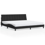 vidaXL Cadru de pat cu lumini LED, negru, 200x200 cm, catifea