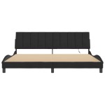 vidaXL Cadru de pat cu lumini LED, negru, 200x200 cm, catifea
