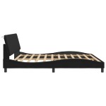 vidaXL Cadru de pat cu lumini LED, negru, 200x200 cm, catifea