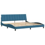 vidaXL Cadru de pat cu lumini LED, albastru, 200x200 cm, catifea