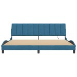 vidaXL Cadru de pat cu lumini LED, albastru, 200x200 cm, catifea