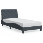 vidaXL Cadru de pat cu lumini LED, gri închis, 80x200 cm, catifea