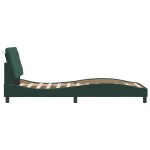 vidaXL Cadru de pat cu lumini LED, verde închis, 80x200 cm, catifea