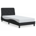 vidaXL Cadru de pat cu lumini LED, negru, 90x190 cm, catifea