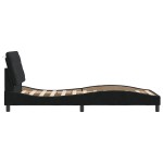 vidaXL Cadru de pat cu lumini LED, negru, 90x190 cm, catifea