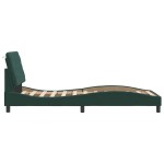 vidaXL Cadru de pat cu lumini LED, verde închis, 90x190 cm, catifea