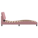 vidaXL Cadru de pat cu lumini LED, roz, 90x190 cm, catifea vidaXL Cadru de pat cu lumini LED, roz, 90x190 cm, catifea