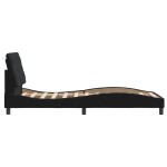 vidaXL Cadru de pat cu lumini LED, negru, 90x200 cm, catifea