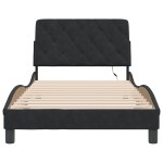 vidaXL Cadru de pat cu lumini LED, negru, 100x200 cm, catifea vidaXL Cadru de pat cu lumini LED, negru, 100x200 cm, catifea
