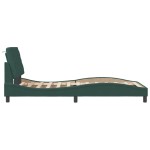 vidaXL Cadru de pat cu lumini LED, verde închis, 100x200 cm, catifea