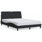 vidaXL Cadru de pat cu lumini LED, negru, 120x200 cm, catifea vidaXL Cadru de pat cu lumini LED, negru, 120x200 cm, catifea