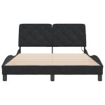 vidaXL Cadru de pat cu lumini LED, negru, 120x200 cm, catifea vidaXL Cadru de pat cu lumini LED, negru, 120x200 cm, catifea