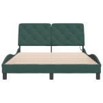 vidaXL Cadru de pat cu lumini LED, verde închis, 120x200 cm, catifea