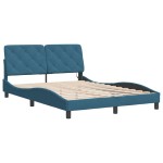 vidaXL Cadru de pat cu lumini LED, albastru, 120x200 cm, catifea