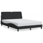vidaXL Cadru de pat cu lumini LED, negru, 140x190 cm, catifea vidaXL Cadru de pat cu lumini LED, negru, 140x190 cm, catifea