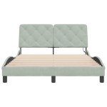 vidaXL Cadru de pat cu lumini LED, gri deschis, 140x200 cm, catifea vidaXL Cadru de pat cu lumini LED, gri deschis, 140x200 cm, catifea