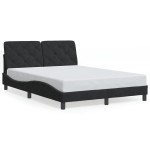 vidaXL Cadru de pat cu lumini LED, negru, 140x200 cm, catifea vidaXL Cadru de pat cu lumini LED, negru, 140x200 cm, catifea