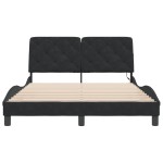vidaXL Cadru de pat cu lumini LED, negru, 140x200 cm, catifea vidaXL Cadru de pat cu lumini LED, negru, 140x200 cm, catifea