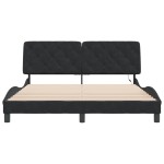 vidaXL Cadru de pat cu lumini LED, negru, 160x200 cm, catifea