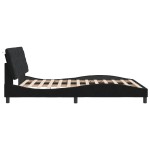 vidaXL Cadru de pat cu lumini LED, negru, 160x200 cm, catifea