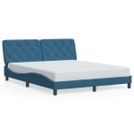 vidaXL Cadru de pat cu lumini LED, albastru, 160x200 cm, catifea