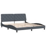 vidaXL Cadru de pat cu lumini LED, gri închis, 180x200 cm, catifea