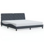 vidaXL Cadru de pat cu lumini LED, gri închis, 180x200 cm, catifea