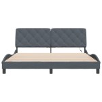 vidaXL Cadru de pat cu lumini LED, gri închis, 180x200 cm, catifea