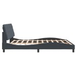 vidaXL Cadru de pat cu lumini LED, gri închis, 180x200 cm, catifea