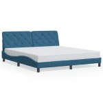 vidaXL Cadru de pat cu lumini LED, albastru, 180x200 cm, catifea
