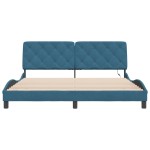 vidaXL Cadru de pat cu lumini LED, albastru, 180x200 cm, catifea