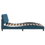 vidaXL Cadru de pat cu lumini LED, albastru, 180x200 cm, catifea