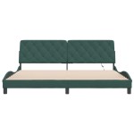 vidaXL Cadru de pat cu lumini LED, verde închis, 200x200 cm, catifea