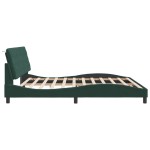 vidaXL Cadru de pat cu lumini LED, verde închis, 200x200 cm, catifea