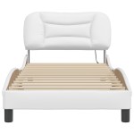 vidaXL Cadru de pat cu lumini LED, alb, 80x200 cm, piele ecologică