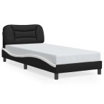 vidaXL Cadru de pat cu lumini LED negru/alb 80x200 cm piele ecologică vidaXL Cadru de pat cu lumini LED negru/alb 80x200 cm piele ecologică