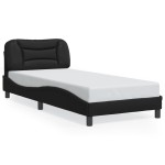 vidaXL Cadru de pat cu lumini LED, negru, 90x200 cm, piele ecologică vidaXL Cadru de pat cu lumini LED, negru, 90x200 cm, piele ecologică