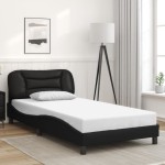 vidaXL Cadru de pat cu lumini LED, negru, 100x200 cm, piele ecologică vidaXL Cadru de pat cu lumini LED, negru, 100x200 cm, piele ecologică