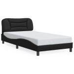 vidaXL Cadru de pat cu lumini LED, negru, 100x200 cm, piele ecologică vidaXL Cadru de pat cu lumini LED, negru, 100x200 cm, piele ecologică