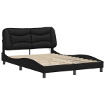vidaXL Cadru de pat cu lumini LED, negru, 120x200 cm, piele ecologică vidaXL Cadru de pat cu lumini LED, negru, 120x200 cm, piele ecologică