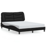 vidaXL Cadru de pat cu lumini LED, negru, 120x200 cm, piele ecologică vidaXL Cadru de pat cu lumini LED, negru, 120x200 cm, piele ecologică