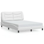 vidaXL Cadru de pat cu lumini LED, alb, 120x200 cm, piele ecologică vidaXL Cadru de pat cu lumini LED, alb, 120x200 cm, piele ecologică