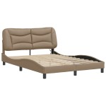 vidaXL Cadru de pat cu LED, cappuccino, 120x200 cm, piele ecologică