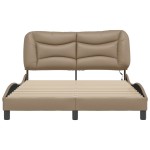 vidaXL Cadru de pat cu LED, cappuccino, 120x200 cm, piele ecologică