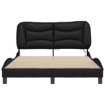 vidaXL Cadru de pat cu lumini LED, negru, 140x190 cm, piele ecologică vidaXL Cadru de pat cu lumini LED, negru, 140x190 cm, piele ecologică
